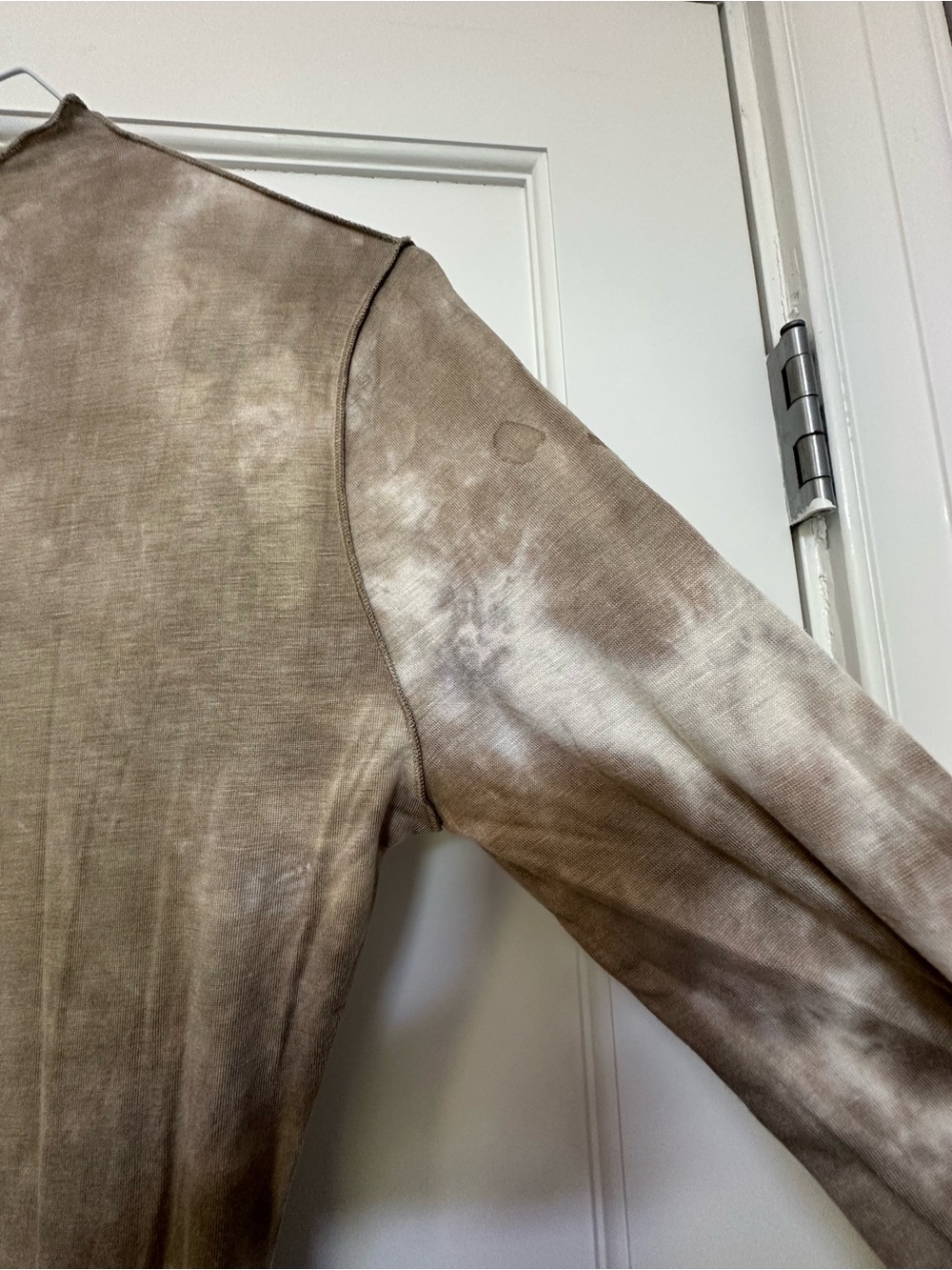 DISSH Long Sleeve Tie-Dye Maxi Dress in Taupe and Cream - Picture 4 of 4